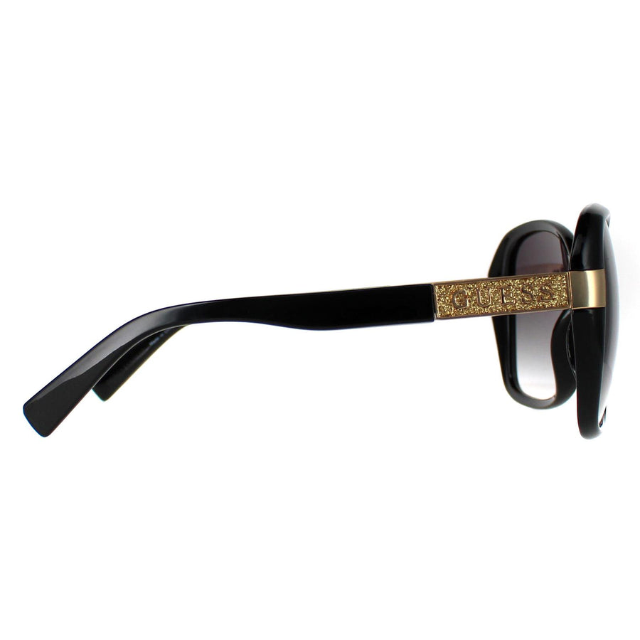 Guess Sunglasses GF0371 01B Shiny Black Smoke Gradient