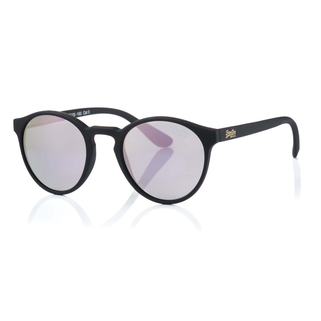 Superdry Sunglasses SDS Saratoga 191 Matte Black Pink Mirror