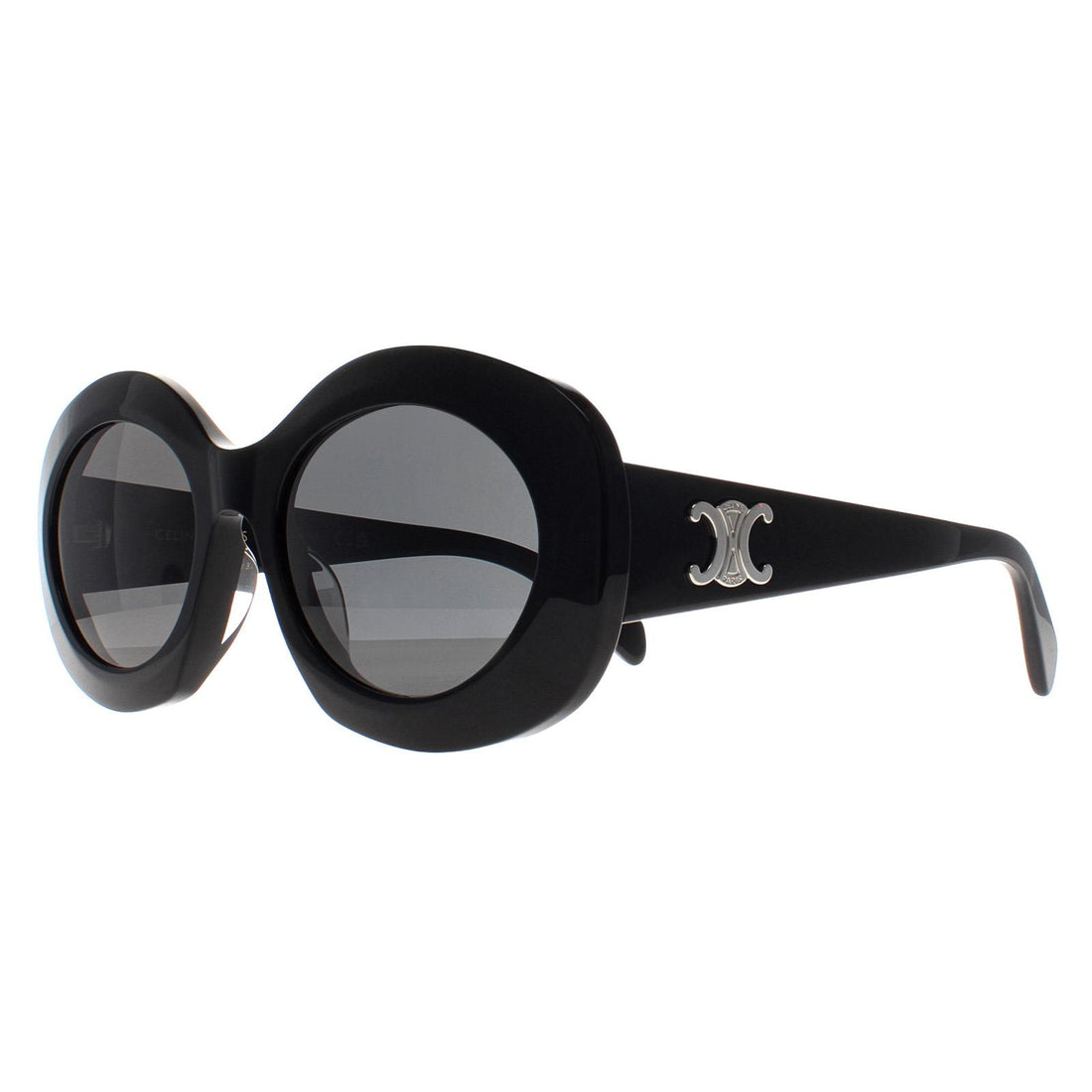 Celine Sunglasses Triomphe CL40292U 01A Shiny Black Smoke Grey