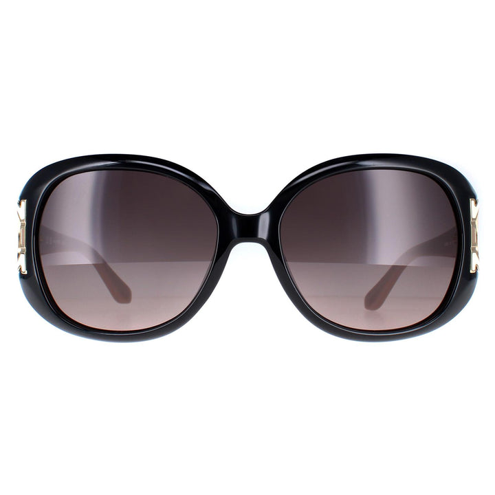 Salvatore Ferragamo Sunglasses SF668 001 Black Taupe Brown Gradient