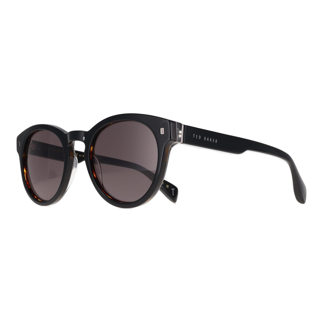 Ted Baker Sunglasses TB1752 Dax 001 Gloss Solid Black on Tortoise Green