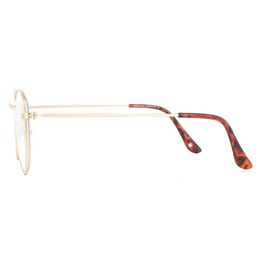 Montana Reading Glasses HBLF54-A Gold Blue Light Block +1.50