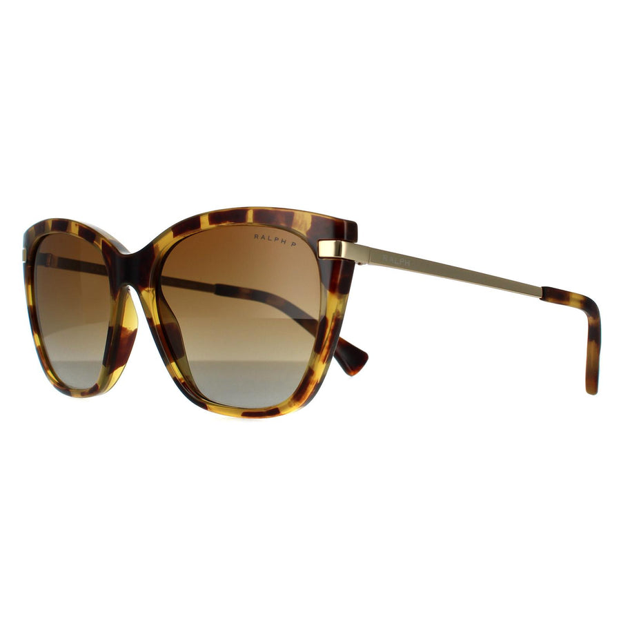 Ralph by Ralph Lauren Sunglasses RA5267 5836T5 Shiny Sponged Havana Brown Gradient Polarized