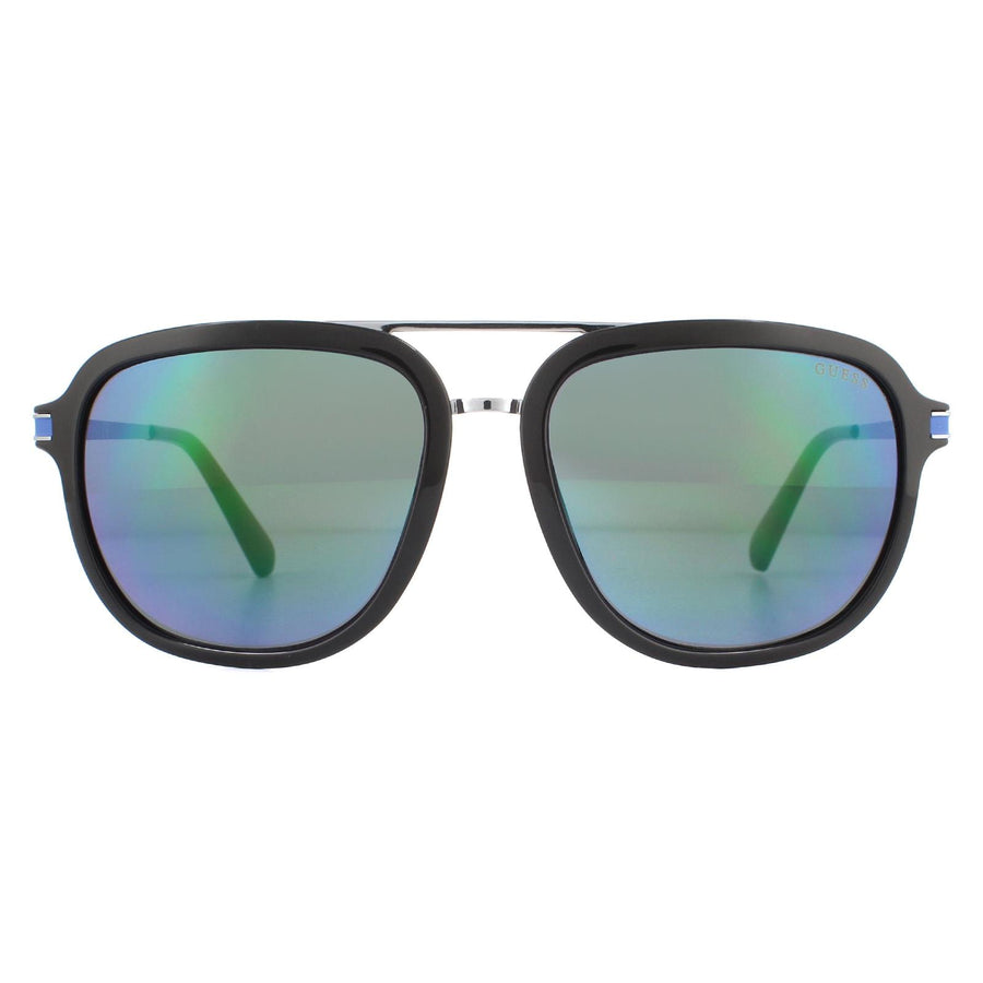 Guess Sunglasses GU6965 01C Shiny Black Blue Blue Mirror