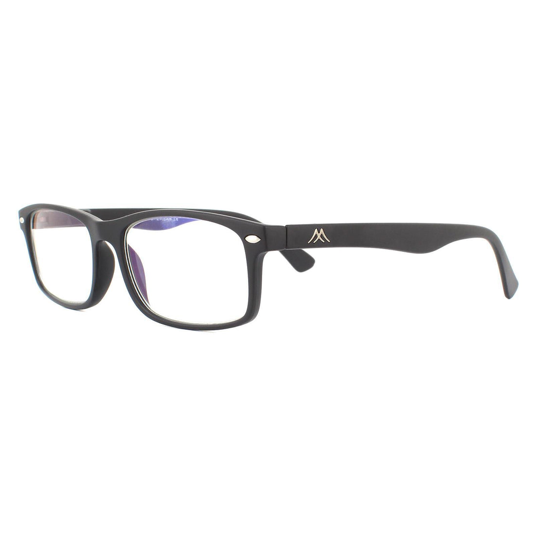 Montana Reading Glasses BLF83 Matte Black Blue Light Block +3.50
