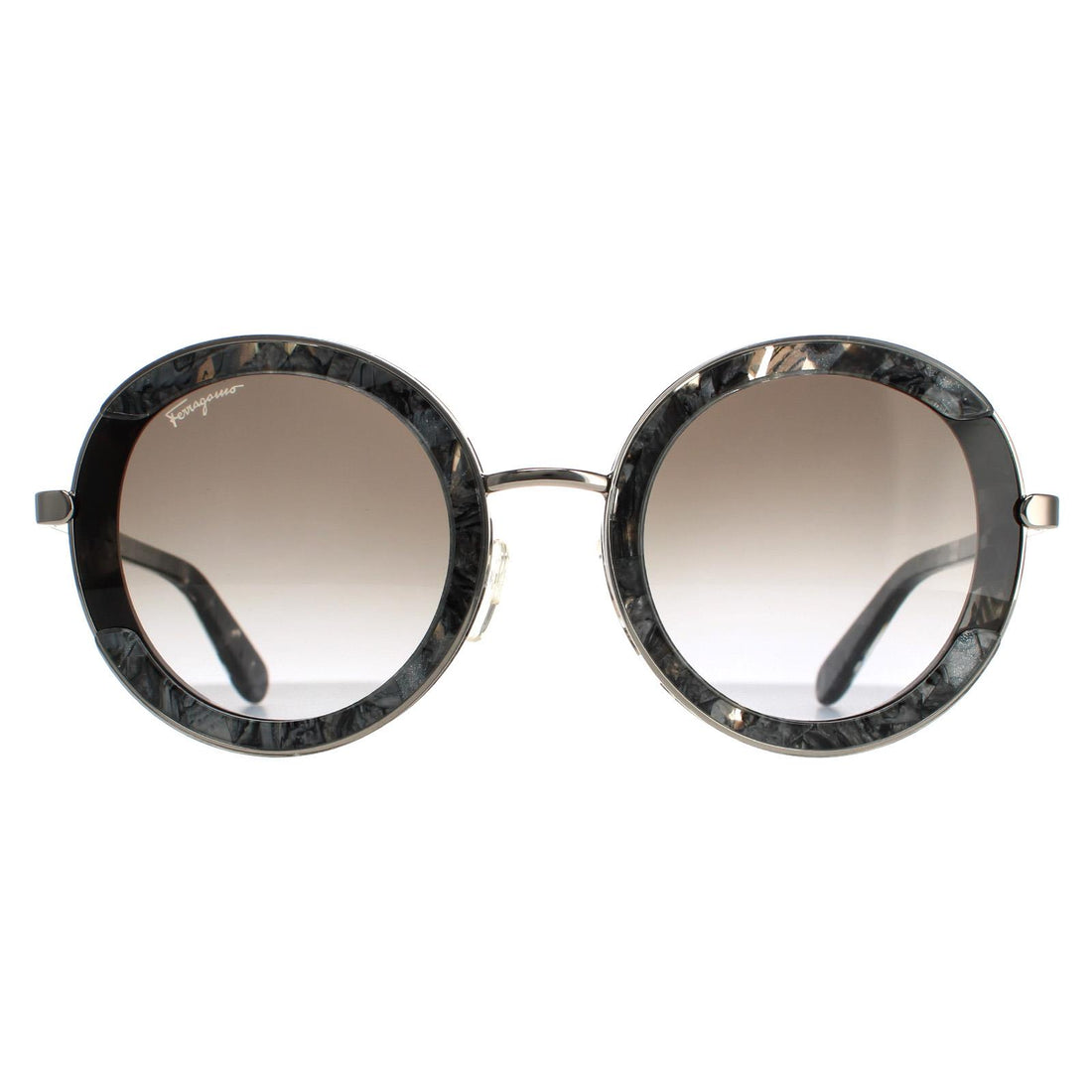 Salvatore Ferragamo SF164S Sunglasses Black Grey Stone Grey Blue Gradient