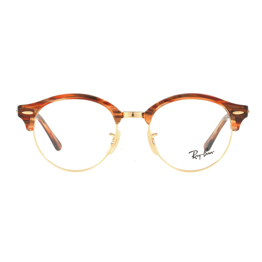 Ray-Ban 4246V Clubround Glasses Frames Brown Beige Striped