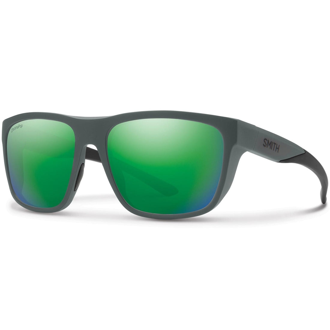 Smith Sunglasses Barra RIW UI Matte Grey ChromaPop Polarized Green Mirror