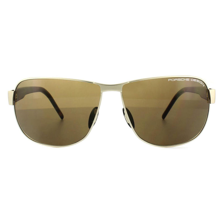 Porsche Design Sunglasses P8633 B Light Gold Havana Brown