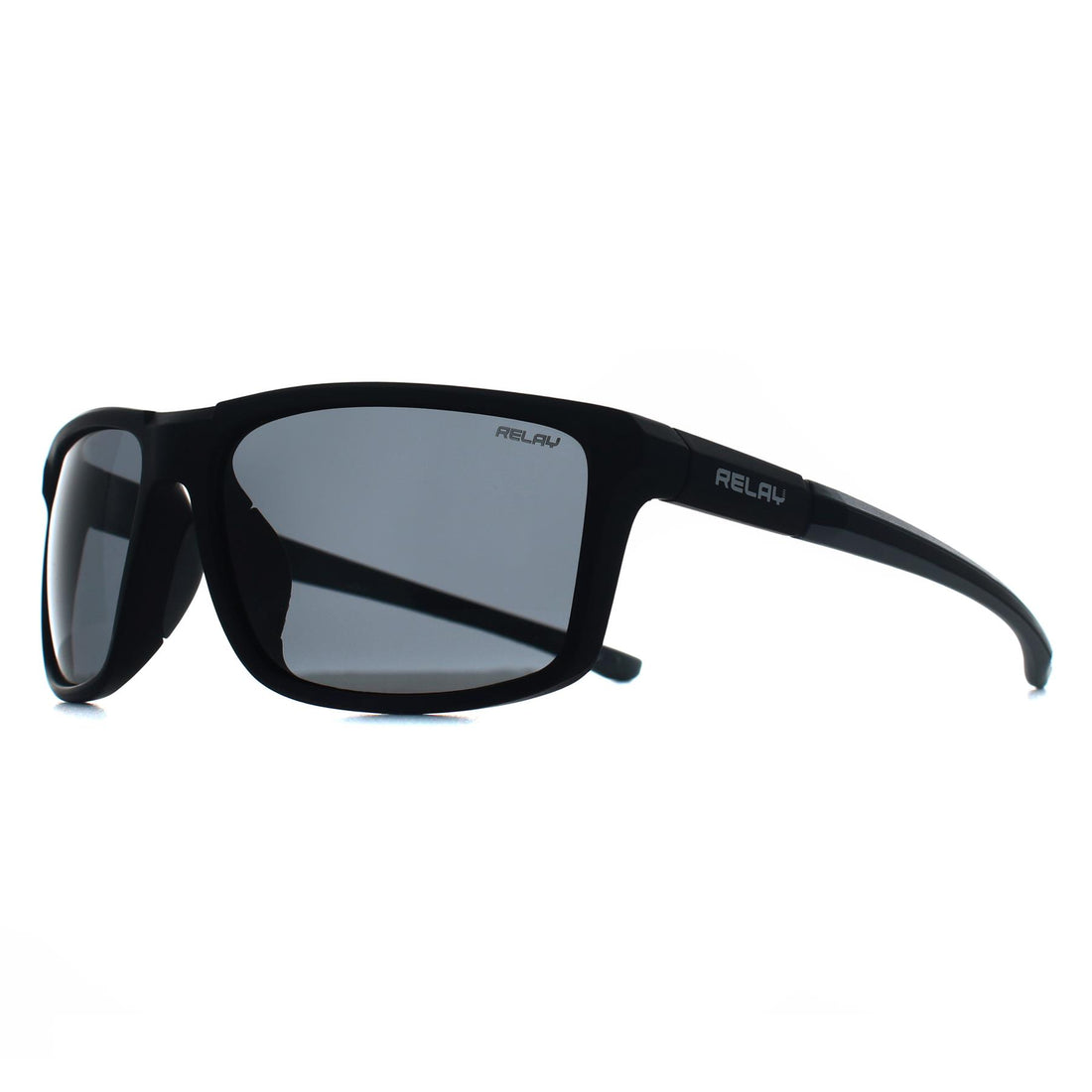 Relay Rectangle Unisex Matte Black and Grey Smoke Polarized Swiftline Sunglasses