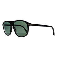 Tom Ford Sunglasses Prescott FT1027 01R Shiny Black Green Polarized