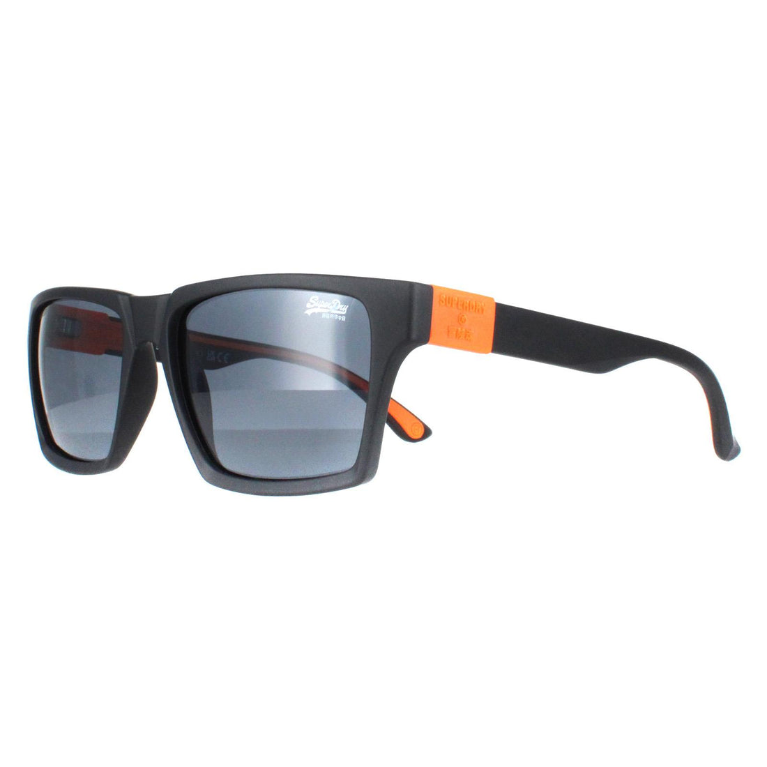 Superdry Sunglasses Disruptive 104P Matte Black Orange Grey Polarized
