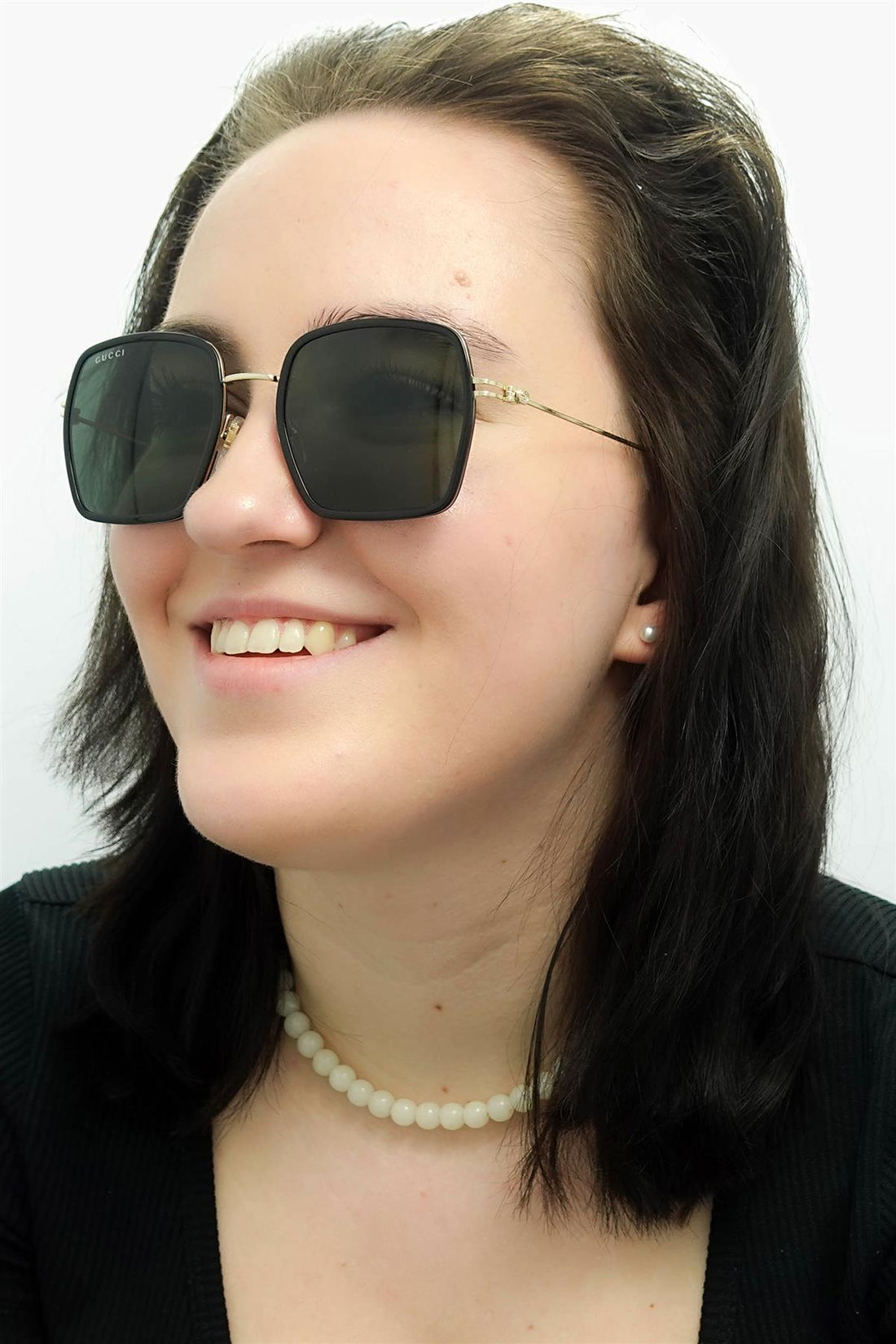 Gucci Sunglasses GG1848S 001 Black Gold Grey