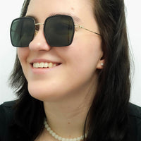 Gucci Sunglasses GG1848S 001 Black Gold Grey