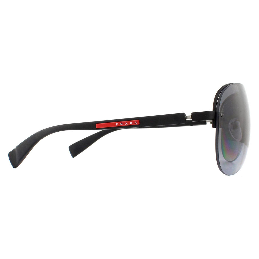 Prada Sport Sunglasses 56MS DG05W1 Black Rubber Polarized Grey Gradient