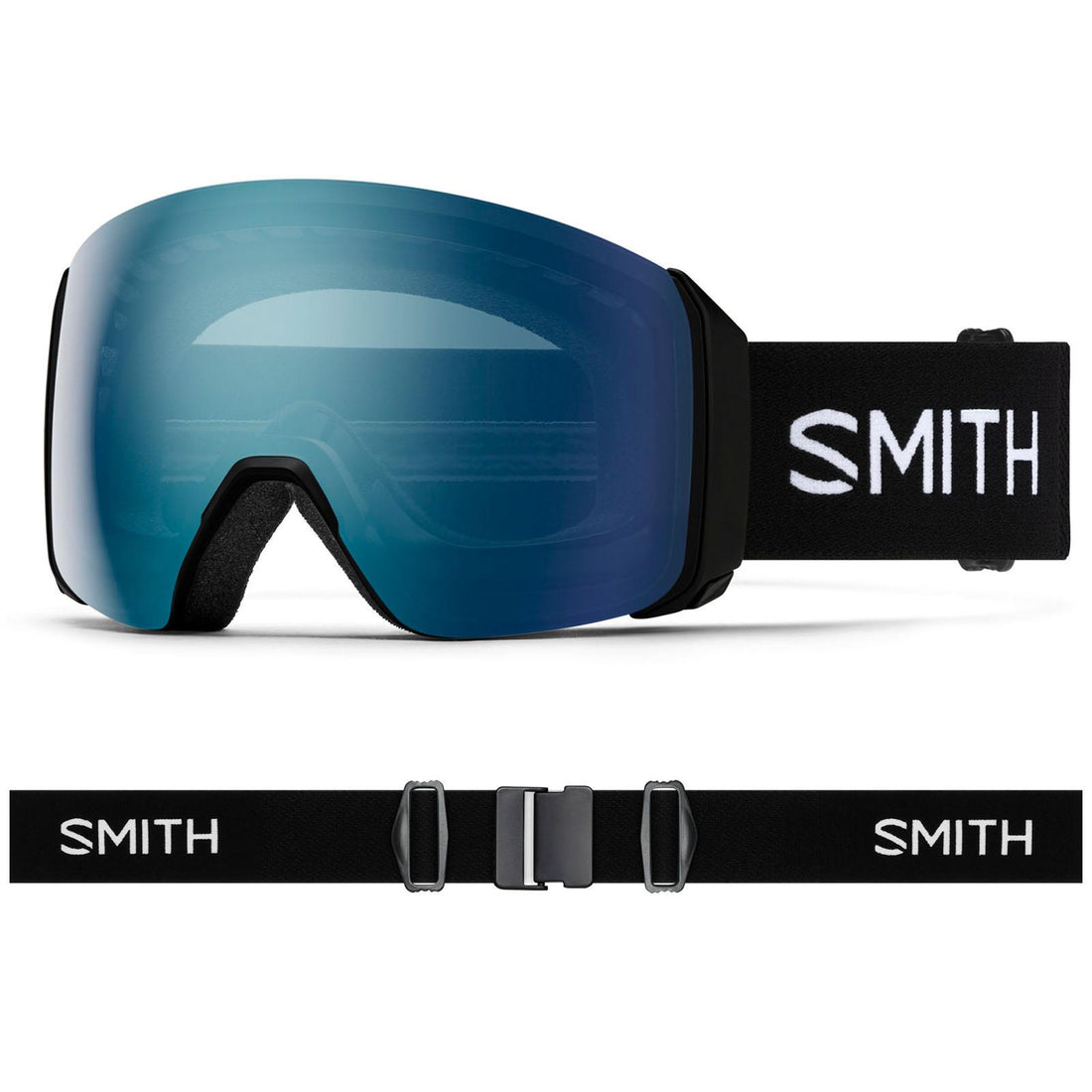 Smith Ski Goggles 4D Mag XL 0JX 4B Black ChromaPop Everyday Blue Mirror & CP Storm Blue Sensor Mirror