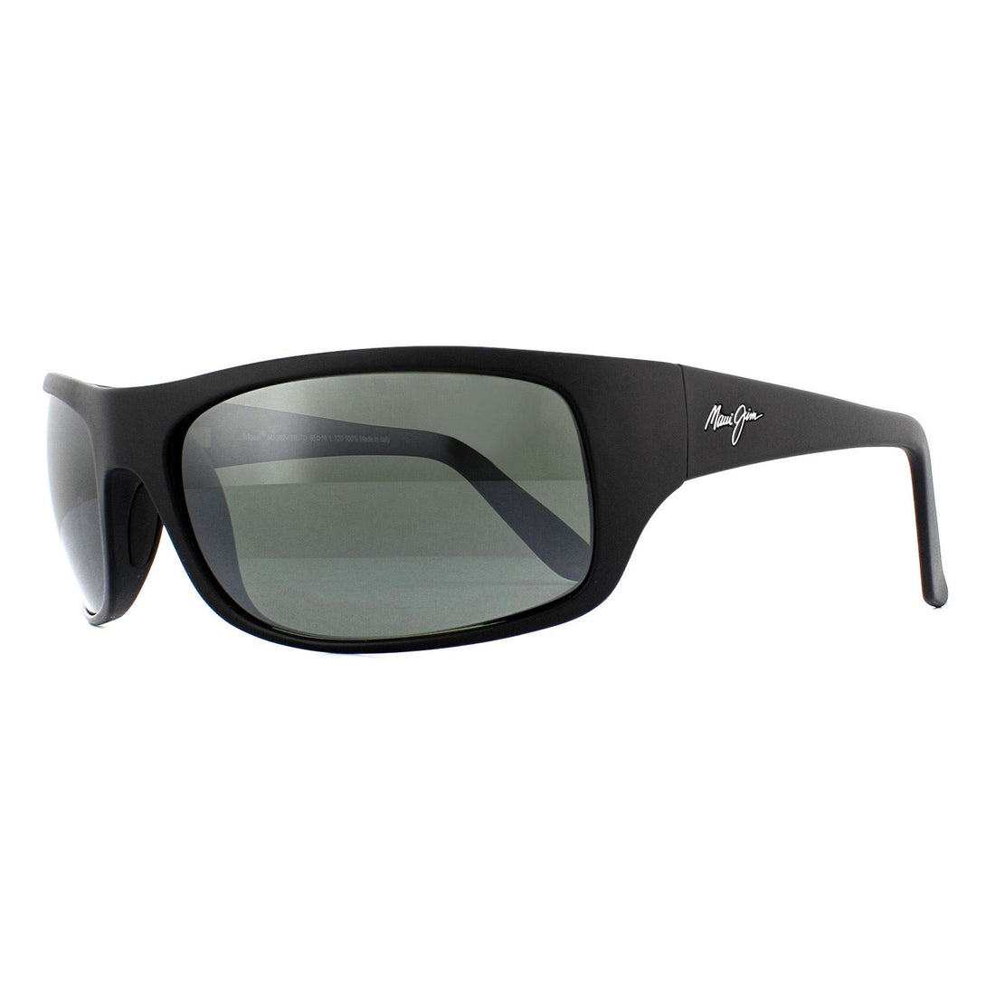 Maui Jim Sunglasses Peahi 202-35UTD Matte Black Neutral Grey Polarized