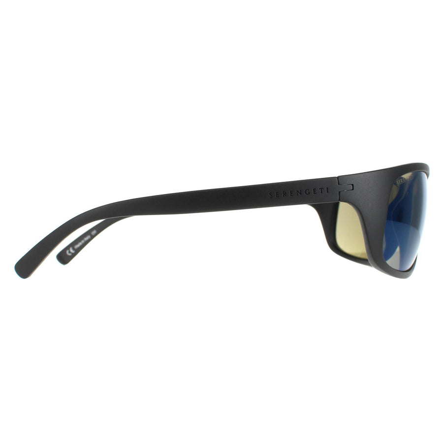 Serengeti Sunglasses Bormio 8165 Satin Black Photochromic Polar PhD 555 Blue