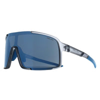 Relay Shield Unisex Matte Transparent Grey and Blue Blue Revo Polarized Endgame Sunglasses