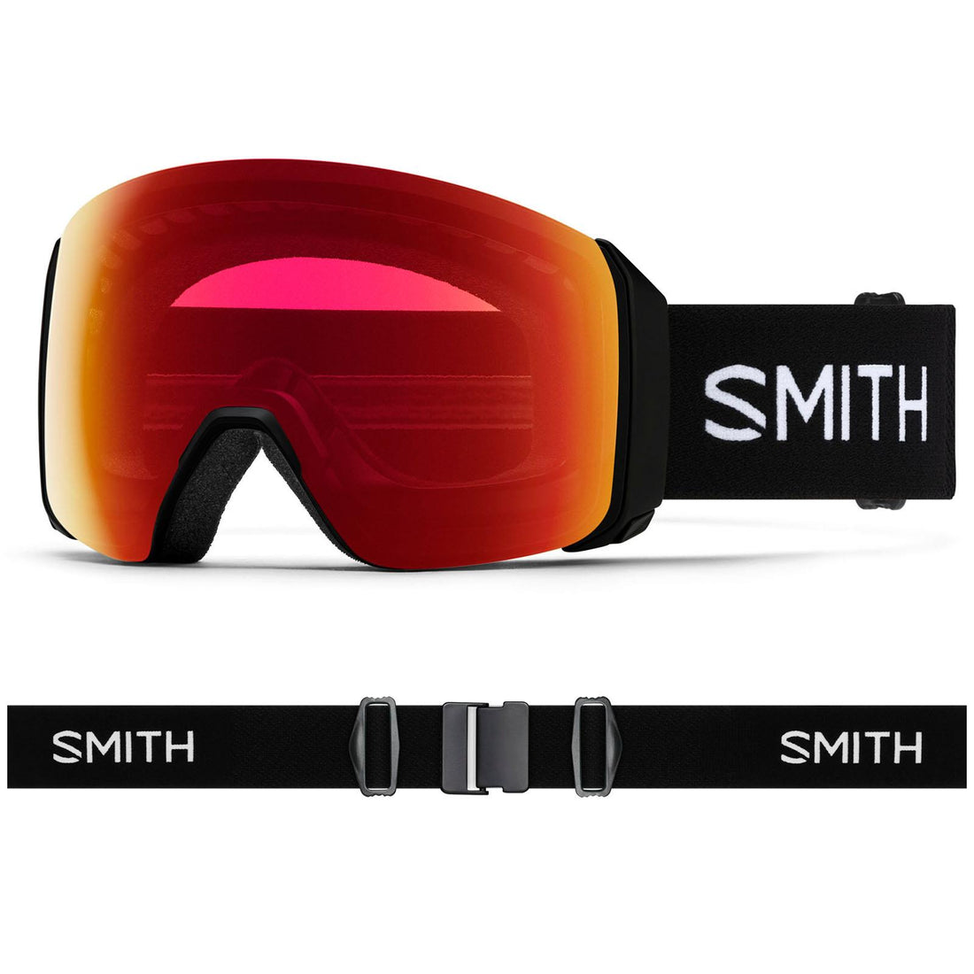 Smith Ski Goggles 4D Mag XL 0JX OQ Black ChromaPop Photochromic Red Mirror & CP Storm Blue Sensor Mirror