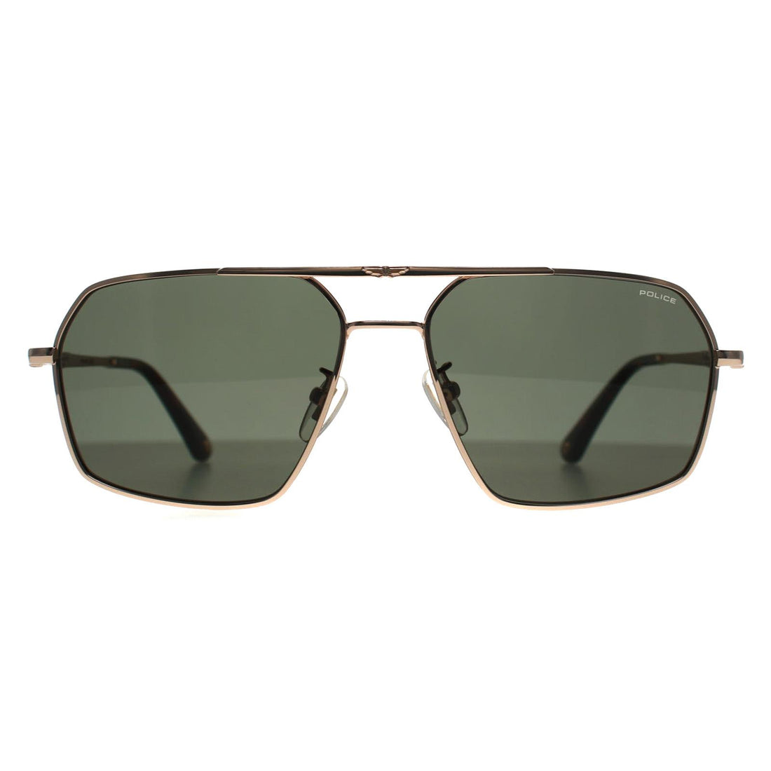 Police Sunglasses SPLL86 Origins Classic 2 0349 Shiny Rose Gold Green
