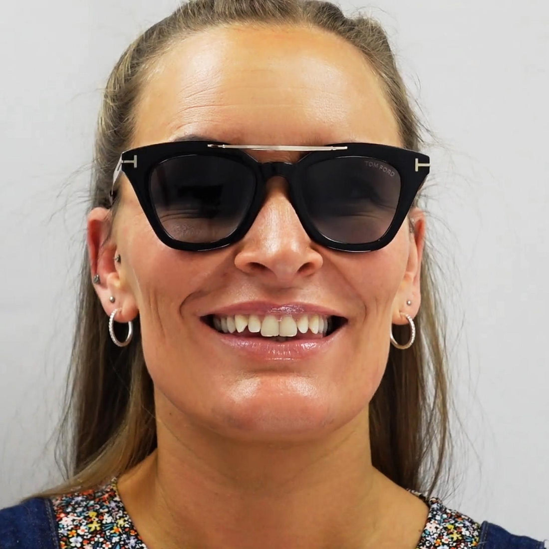 Tom Ford Sunglasses FT0575 53P Blonde Havana Blue Gradient