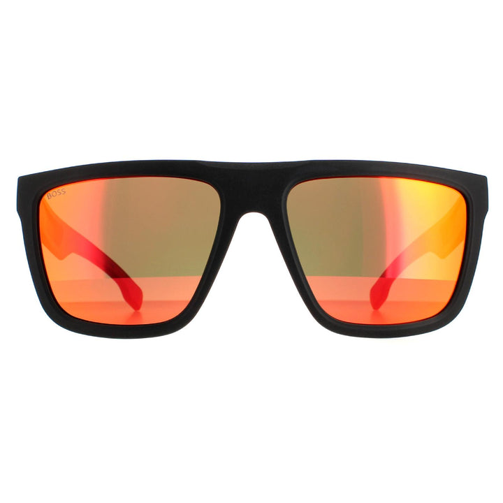 Hugo Boss Sunglasses BOSS 1451/S PGC UZ Matte Black Yellow Red Mirror
