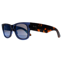 Ray-Ban Sunglasses RB0840S Mega Wayfarer 663804 Polished Transparent Dark Blue and Havana Blue Mirror
