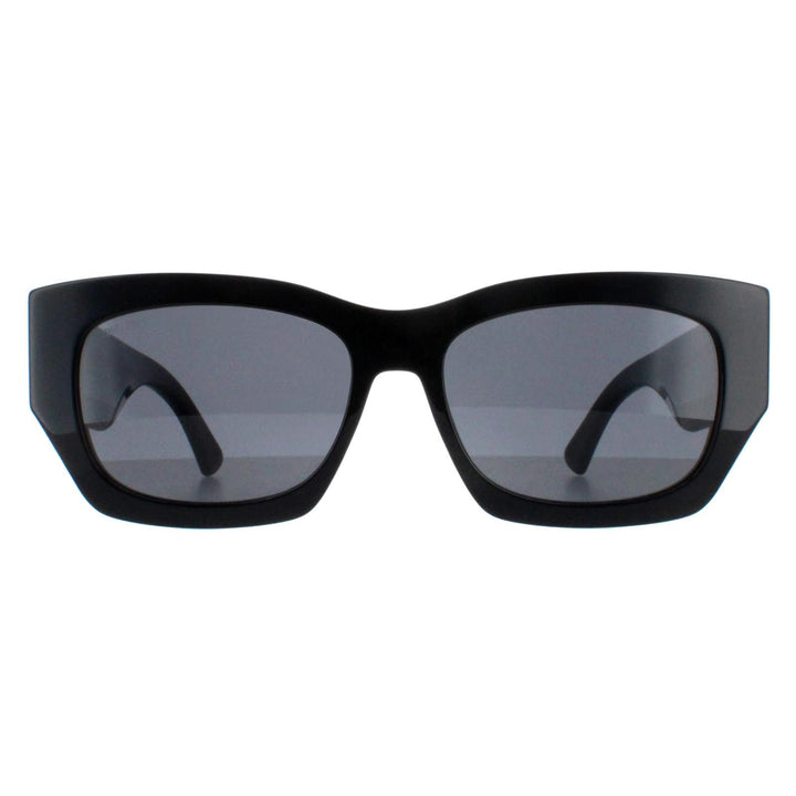Jimmy Choo CAMI/S Sunglasses Black with Black Pattern Temples / Grey