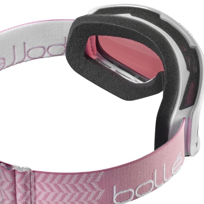Bolle Ski Goggles Sierra 21947 Shiny White and Pink Vermillon Gun