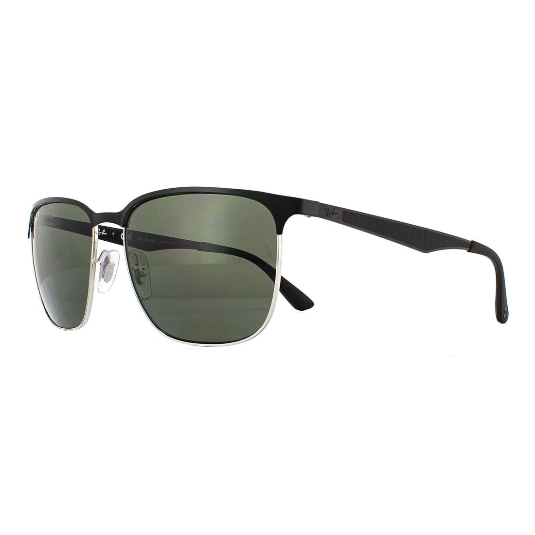 Ray-Ban Sunglasses 3569 90049A Black Silver Green Polarized