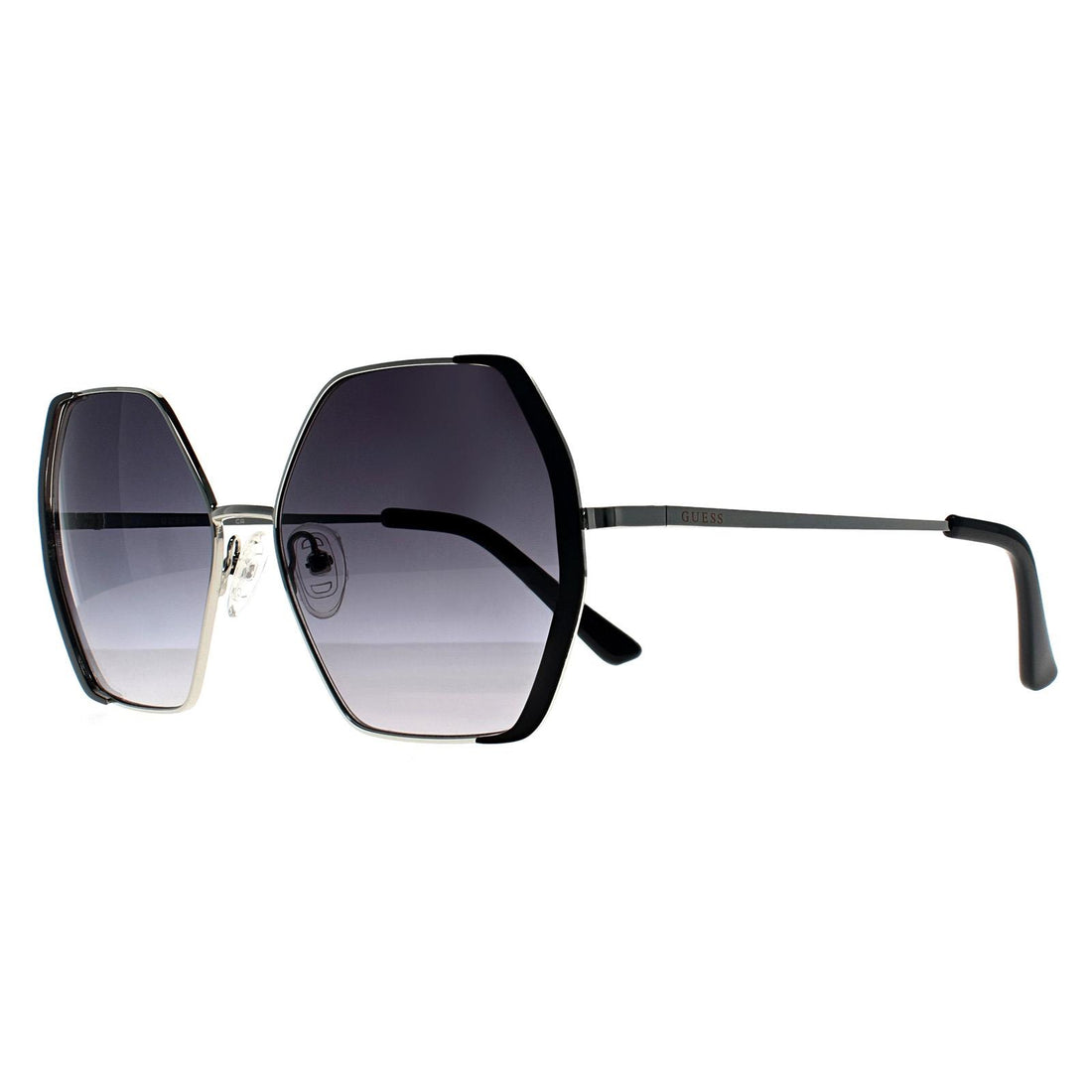 Guess Sunglasses GF0387 10B Silver Black Grey Gradient