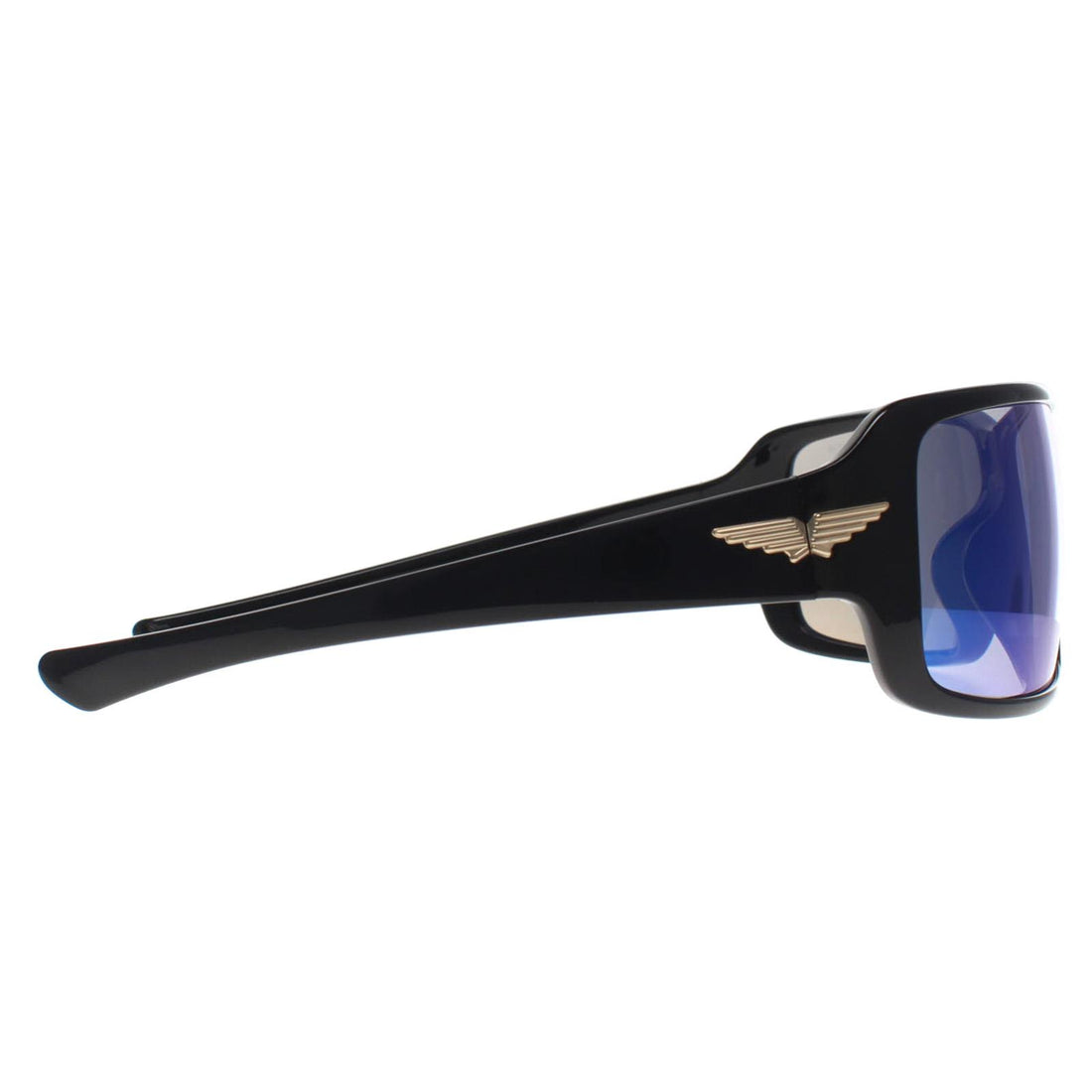 Police Sunglasses SPLN37M Tailwind 5 0Z42 Shiny Black Smoke Mirror Blue