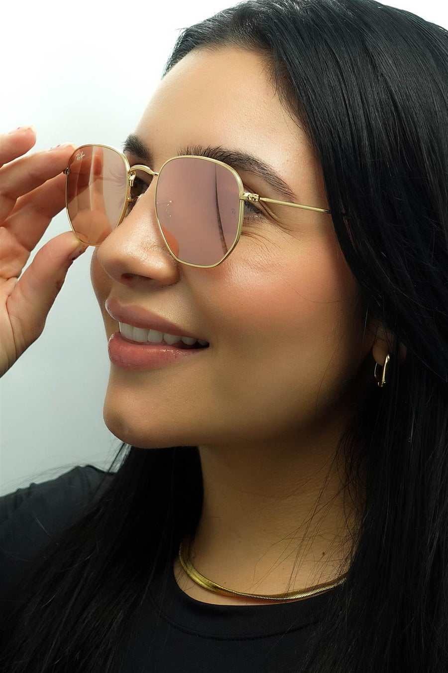 Ray-Ban Sunglasses RB3548N Hexagonal 001/Z2 Gold Copper Flash Mirror