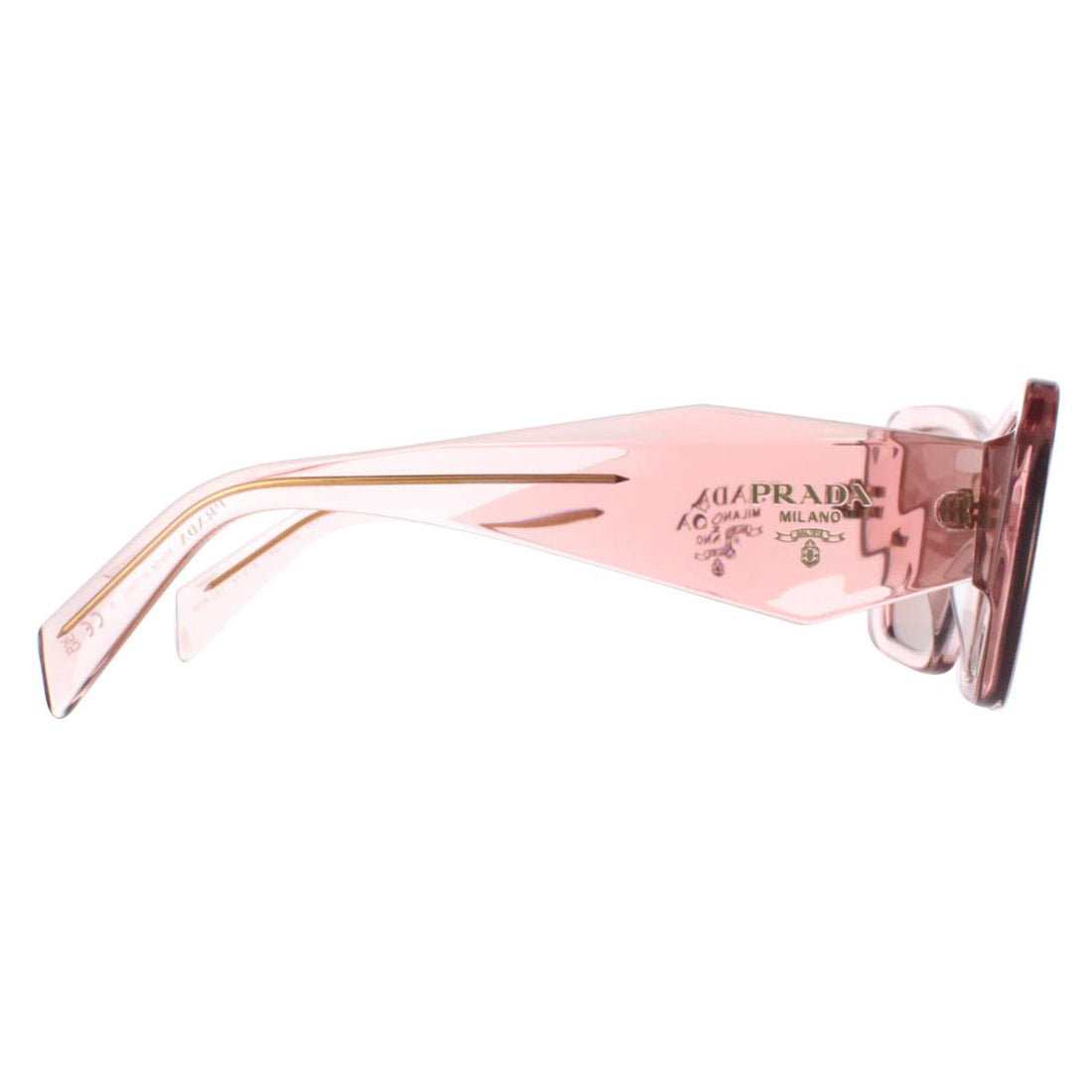 Prada Sunglasses PR08YS 19Q10D Transparent Peach Light Brown