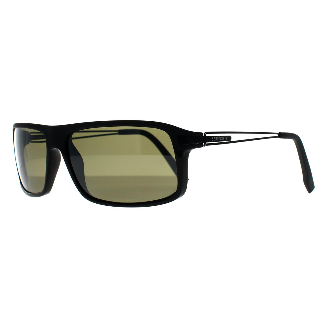 Serengeti Sunglasses Rivoli 7916 Shiny Matte Black Mineral Polarized 555nm Green Photochromic
