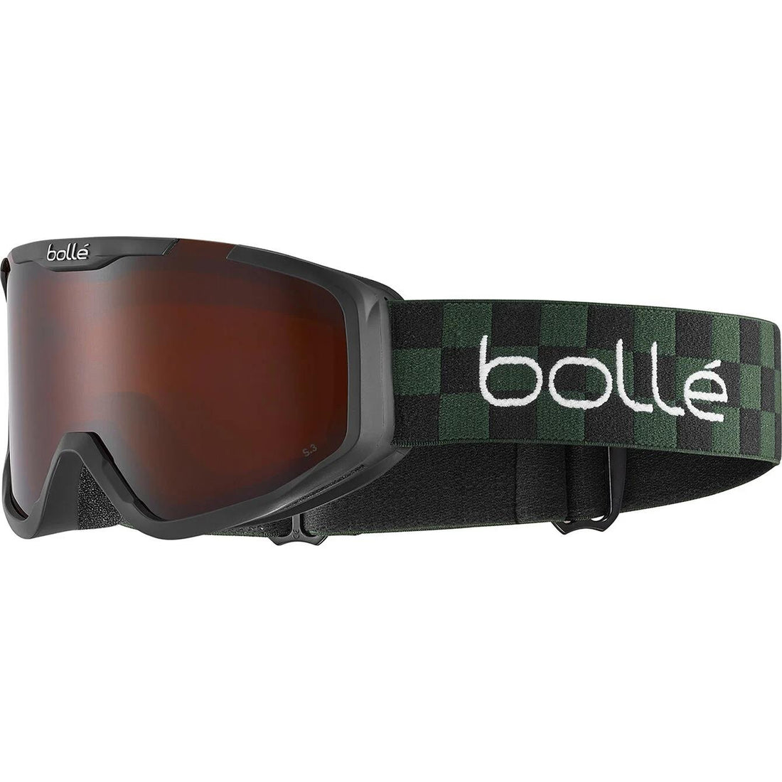 Bolle Ski Goggles Rocket BG107010 Green Checkerboard Matte Rosy Bronze