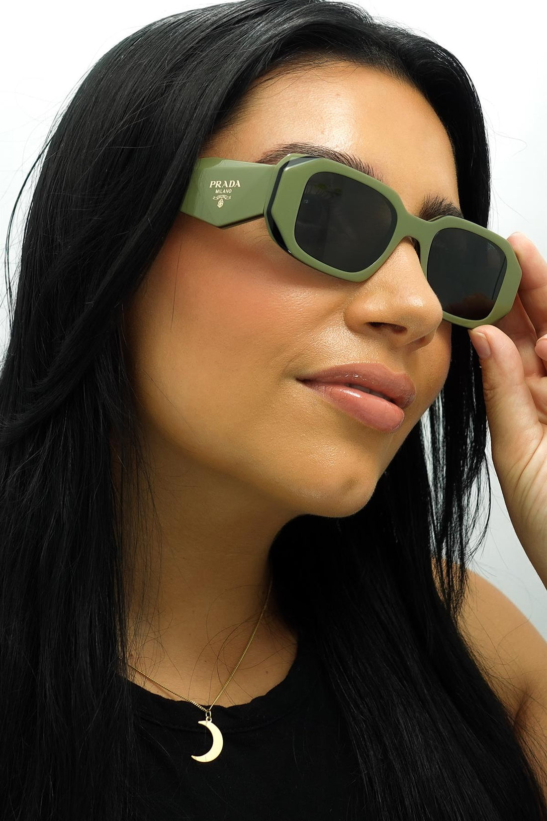 Prada Sunglasses PR17WS 13N5S0 Sage Black Dark Grey