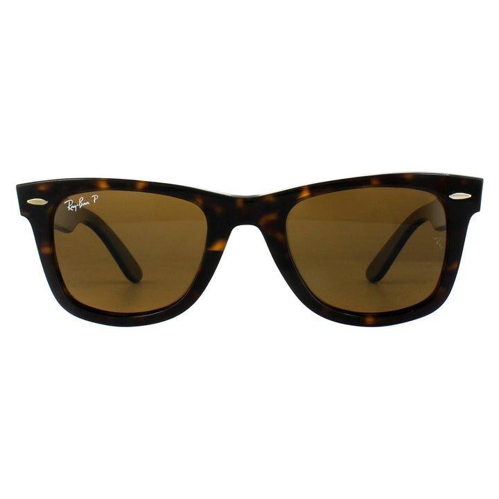 Ray-Ban Sunglasses Wayfarer 2140 Tortoise Brown Polarized 902/57 Medium 50mm