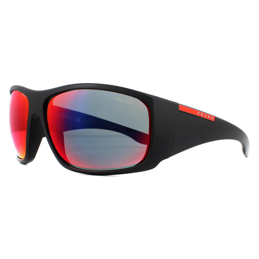 Prada Sport Sunglasses PS04VS 1BO9Q1 Black Dark Drey Blue Red Mirror
