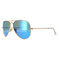 Ray-Ban Sunglasses Aviator 3025 112/4L Matt Gold Blue Mirror Polarized 58mm