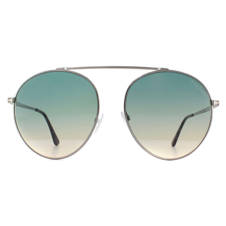Tom Ford Sunglasses Simone 0571 14W Silver Green Yellow Gradient