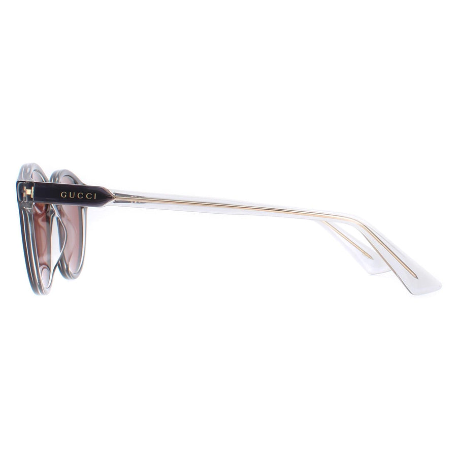 Gucci Sunglasses GG1119S 003 Shiny Transparent Grey Brown