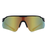 Relay Shield Unisex Matte Black and Red Red Revo Polarized Clearshot Sunglasses