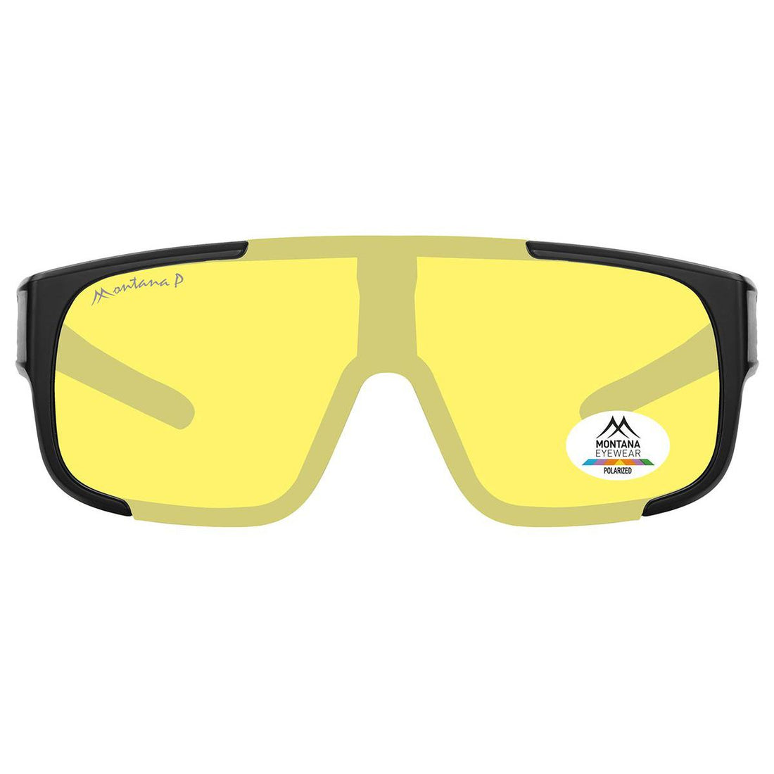 Montana Fit Over Glasses Sunglasses FO9 C Matte Black Yellow Polarized