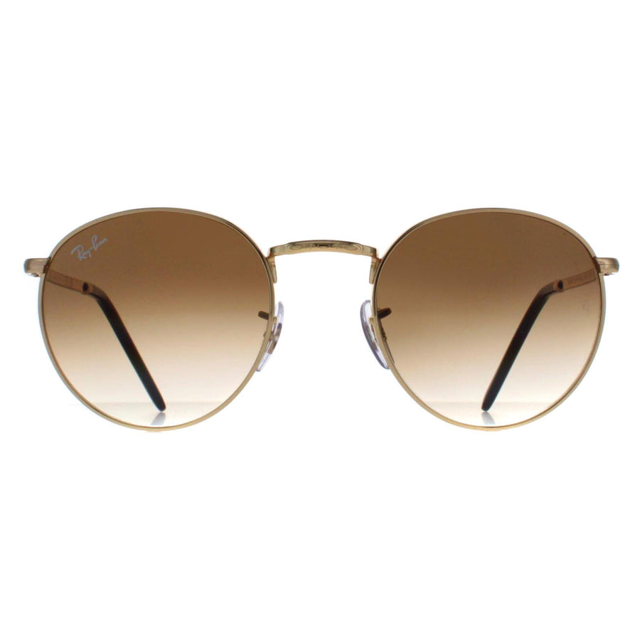 Ray-Ban RB3637 New Round Sunglasses Gold Brown Gradient 50