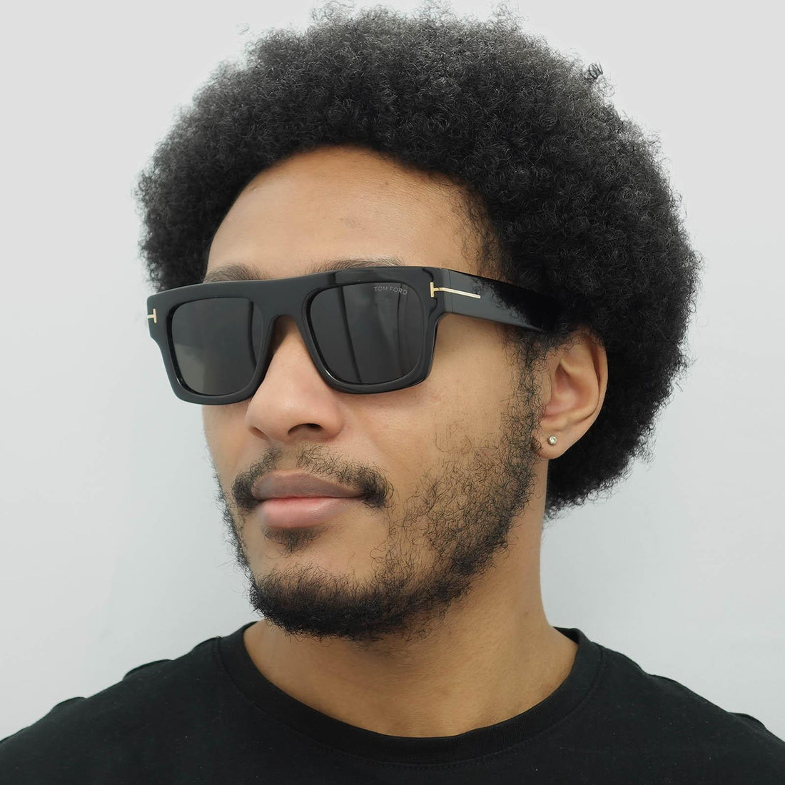 Tom Ford Sunglasses 0711 Fausto 01A Shiny Black Smoke Grey