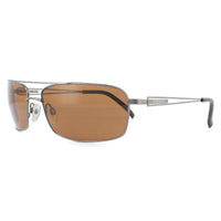 Serengeti Sunglasses Dante 7113 Shiny Gunmetal Mineral Polarized Drivers Brown