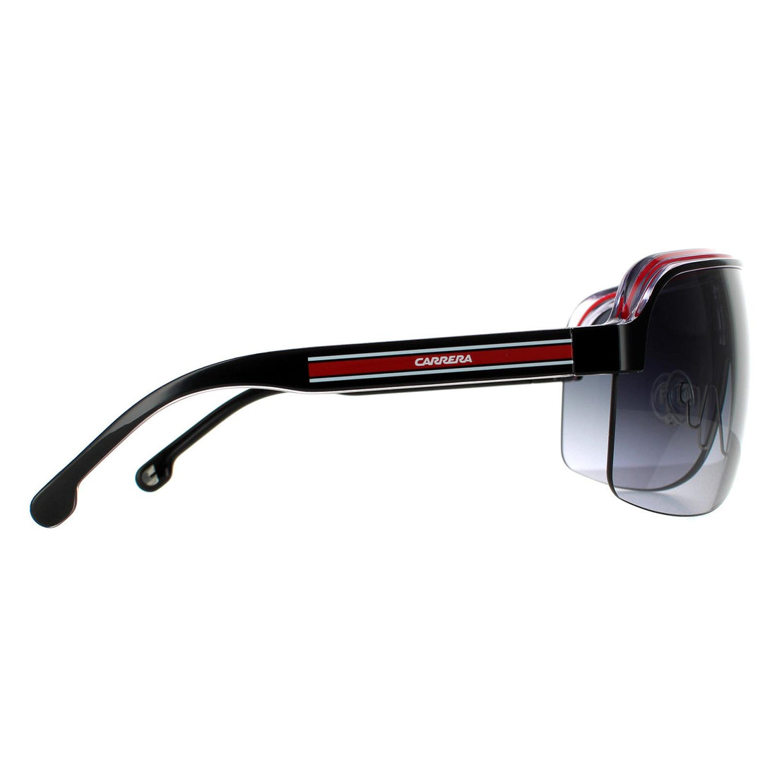 Carrera Sunglasses Topcar 1/N T4O 9O Black Crystal White Red Dark Grey Gradient
