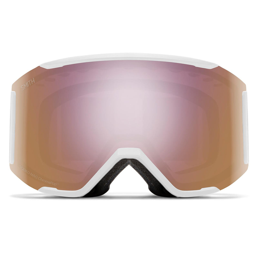 Smith Ski Goggles Squad Mag 0OZ M5 White Vapor ChromaPop Everyday Rose Gold Mirror & CP Storm Rose Flash